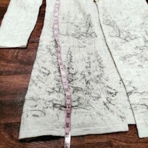 Coldwater Creek Wool Long Cardigan Beige & Gray Alpine Scenic Artsey - Picture 14 of 15